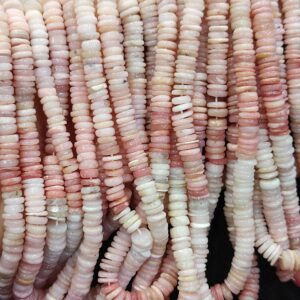 Pink opal beads: Pink Opal Rondelle Beads, Gemstone Beads , 6-6.5 mm Pink Opal Plain Beads, Pink Opal Rondelle Beads