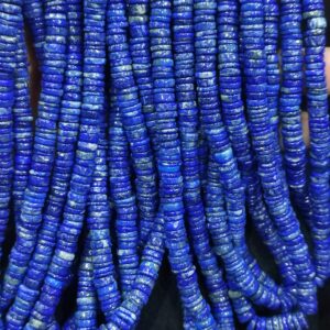 Lapis beads : Lapis faceted tyre shape beads Lapis azuli wheels cut beads Lapis Lazuli washer beads