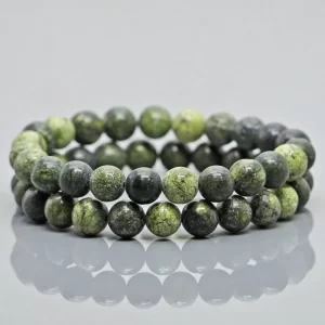 Natural Serpentine Gemstone Beads Stretch Bracelet