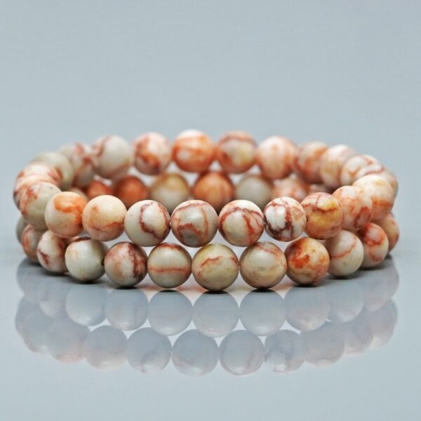 Natural Web Jasper Gemstone Beads Bracelet