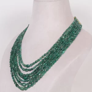 Genuine Emerald Gemstone Beads Necklace Jewelry