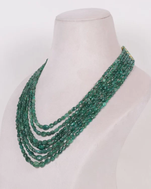 Genuine Emerald Gemstone Beads Necklace Jewelry